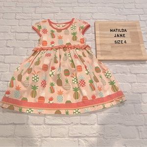 Matilda Jane Pineapple Dress 🍍 EUC Girls Size 4